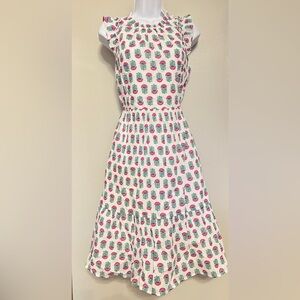 JCREW NEW with tags cotton white floral midi dress, size 4